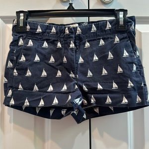 Crewcuts Girls Navy Shorts With White Sailboats